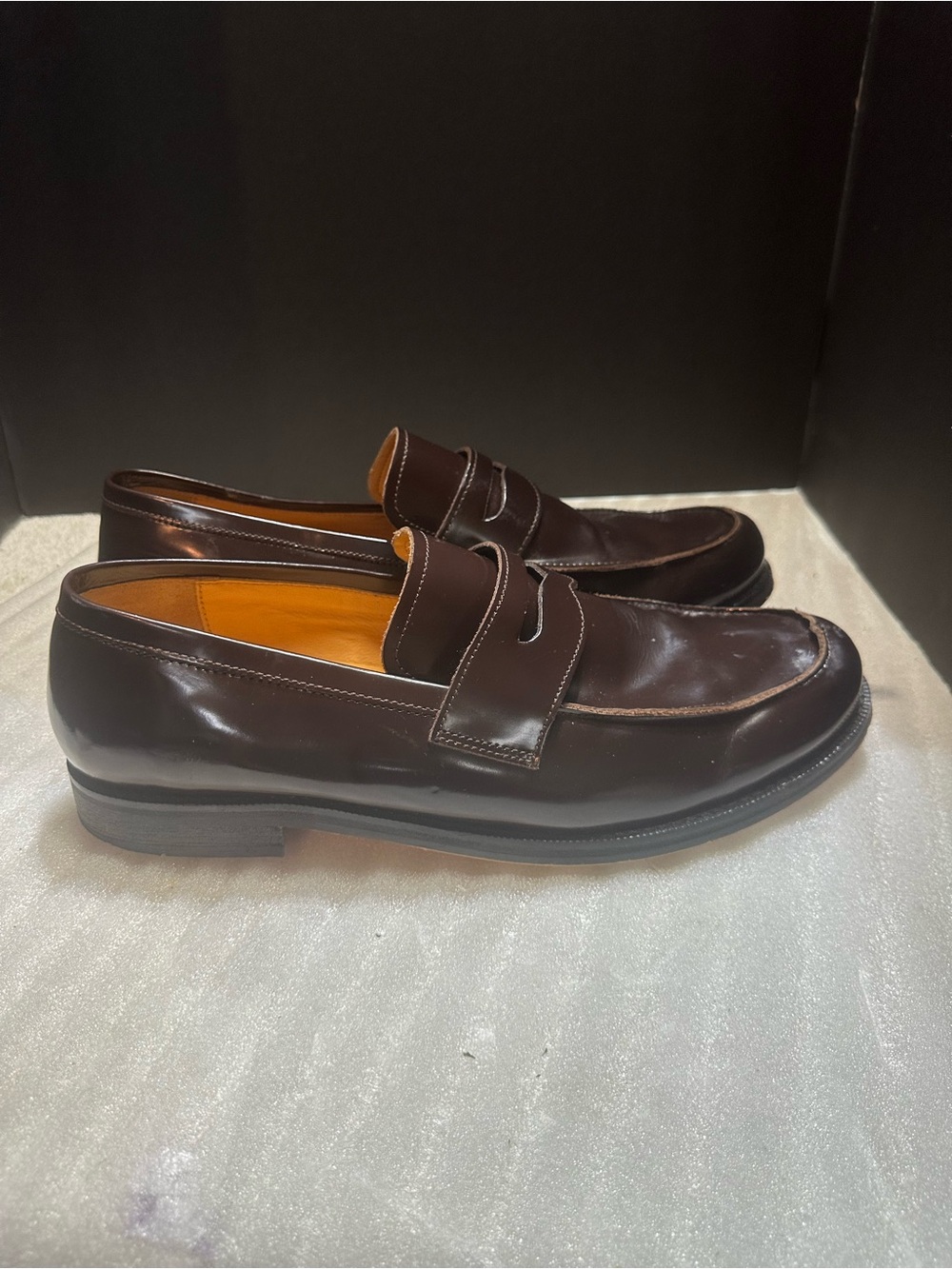 Express Men’s Brown Leather Penny Loafers